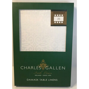Tablecloth Charles Gallen Irish Linen Damask Holiday Avondale 60X84 New